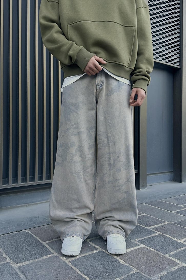 Vintage Green Yıkamalı Jean