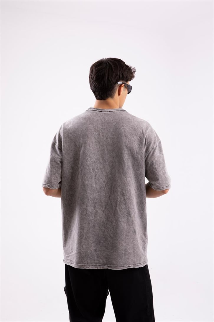 Viper Official Baskılı Acid Wash Oversize Tshirt