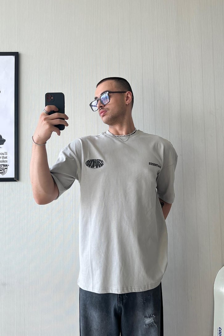 Visionary Baskılı Oversize Tişört