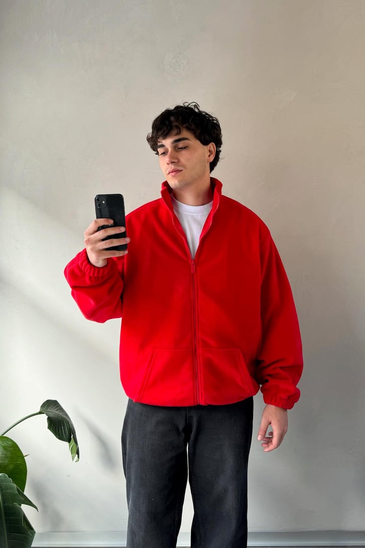 Vn Nakışlı Cep Detay Polo Yaka Sweatshirt