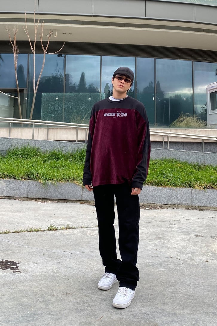 VRTX Sprts Kadife Detay Oversize  Sweatshirt