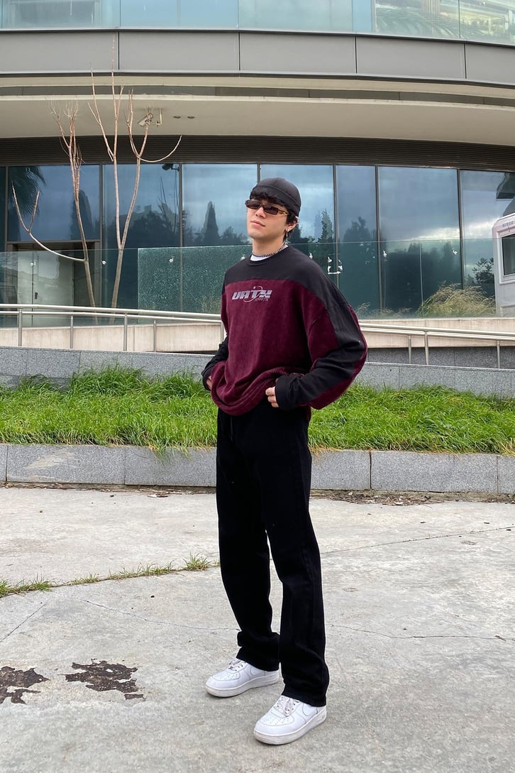 VRTX Sprts Kadife Detay Oversize  Sweatshirt