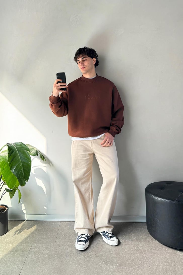 Waste Never Sırt Nakışlı Oversize Sweatshirt