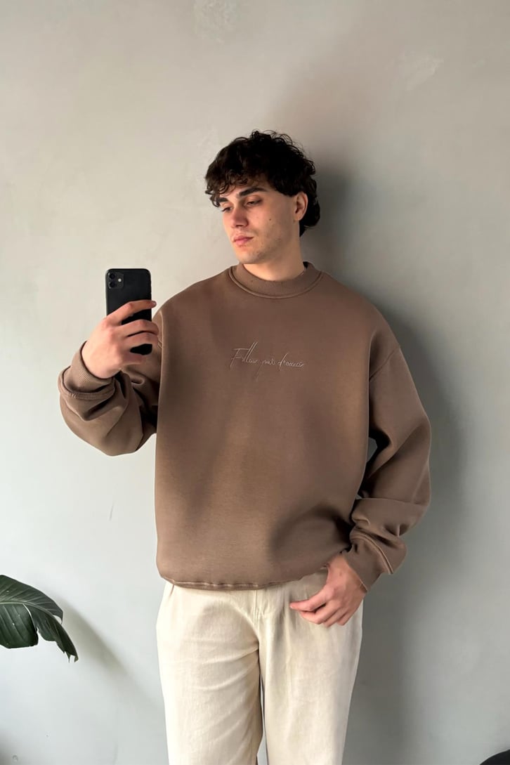 Waste Never Sırt Nakışlı Oversize Sweatshirt