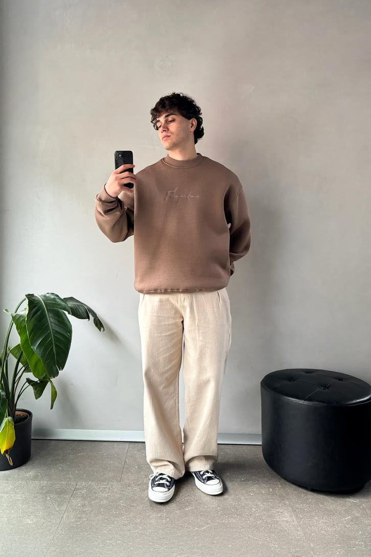 Waste Never Sırt Nakışlı Oversize Sweatshirt