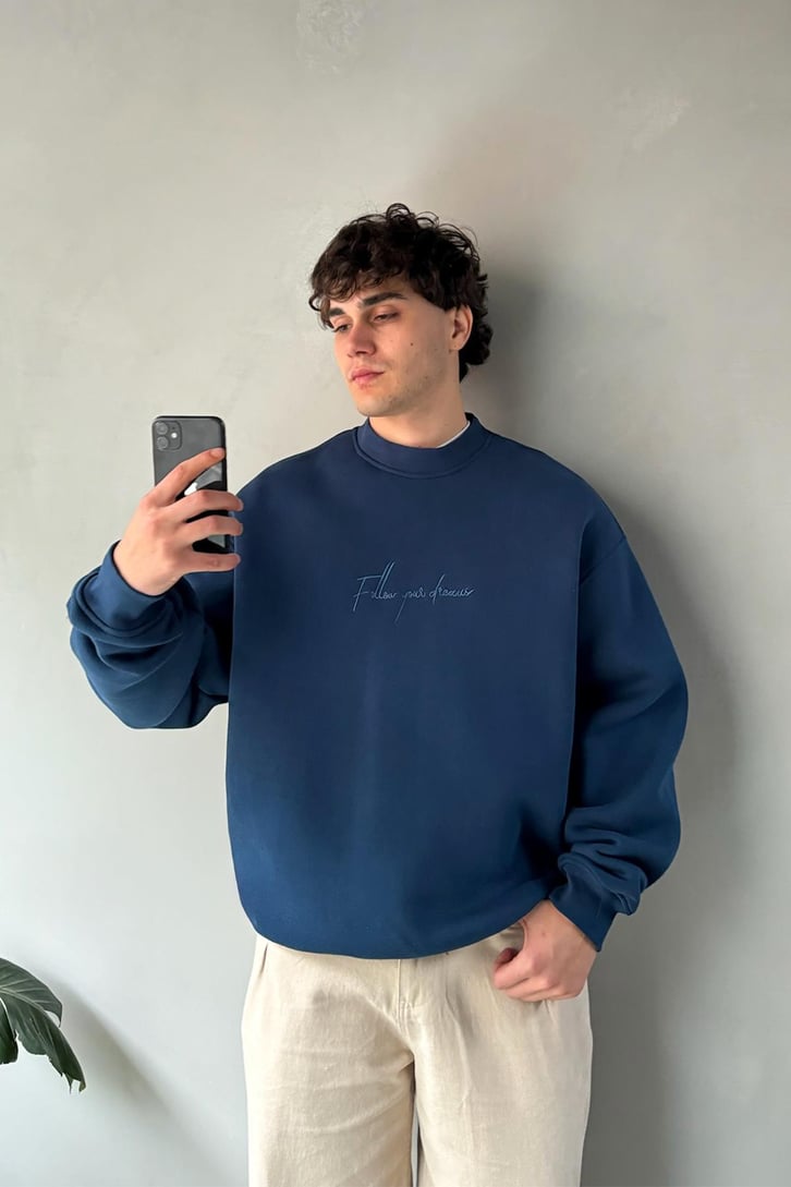 Waste Never Sırt Nakışlı Oversize Sweatshirt