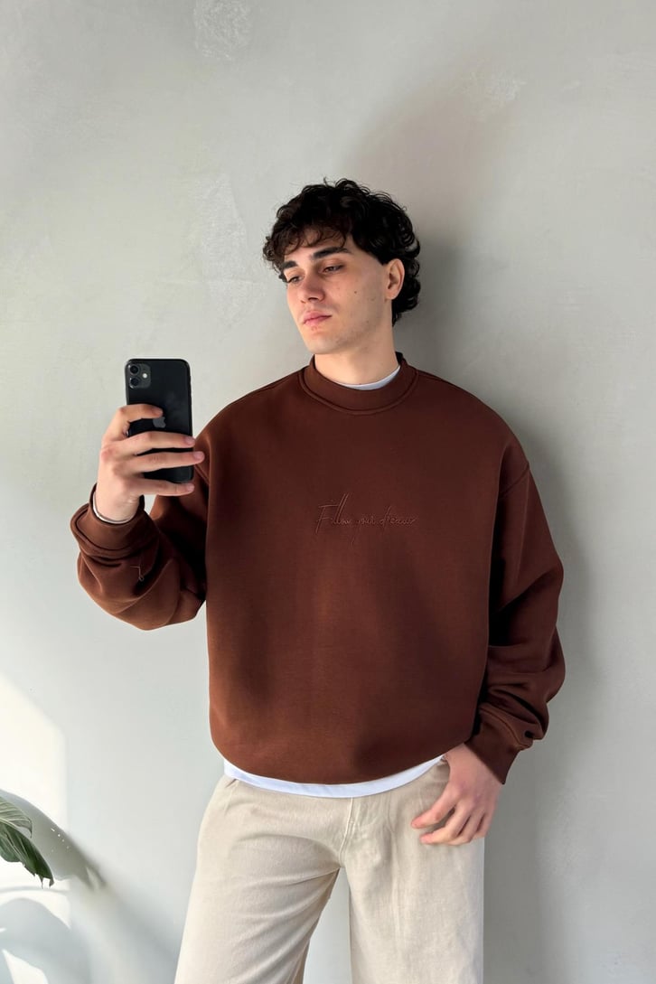 Waste Never Sırt Nakışlı Oversize Sweatshirt