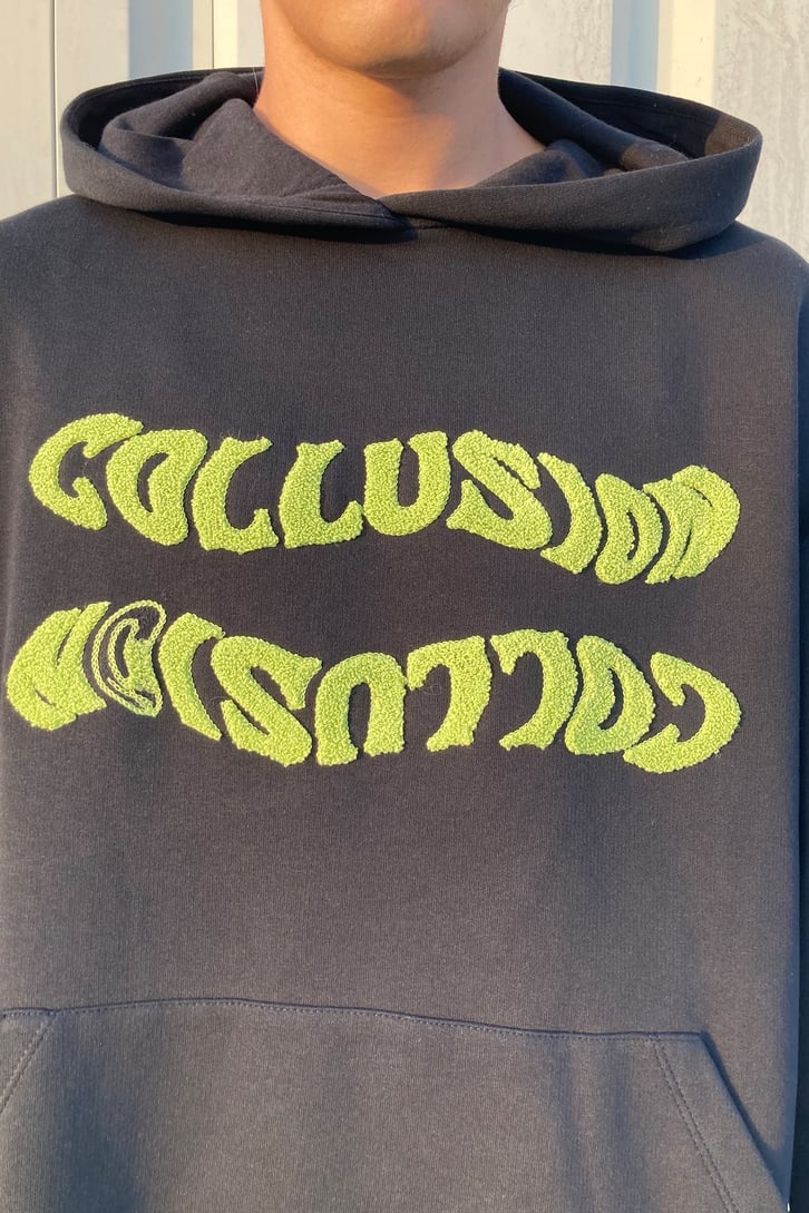 Wave Embroidery Oversize Hoodie