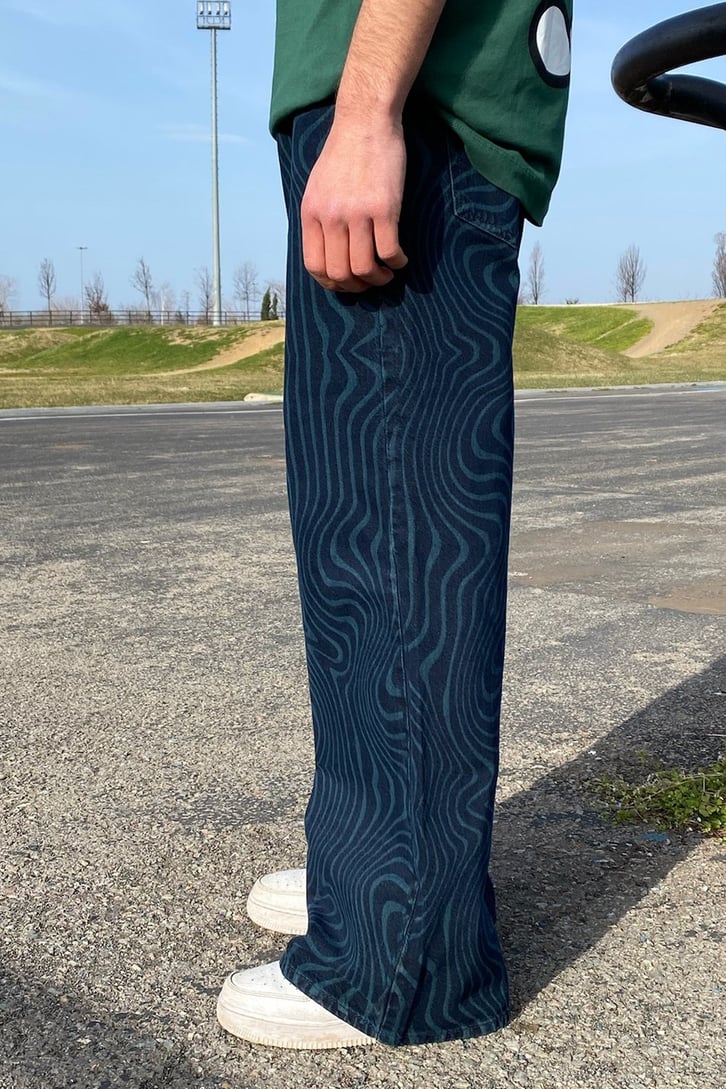 Wave Laser Printed Special Baggy Jean