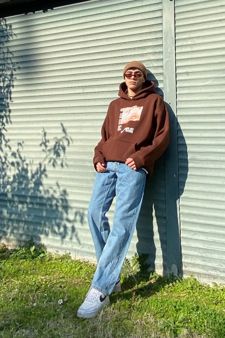 Ways of Knowing Printed Oversize Kahverengi Hoodie