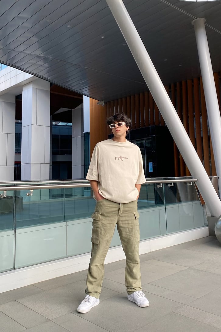 Weapon Baskılı Oversize Tshirt