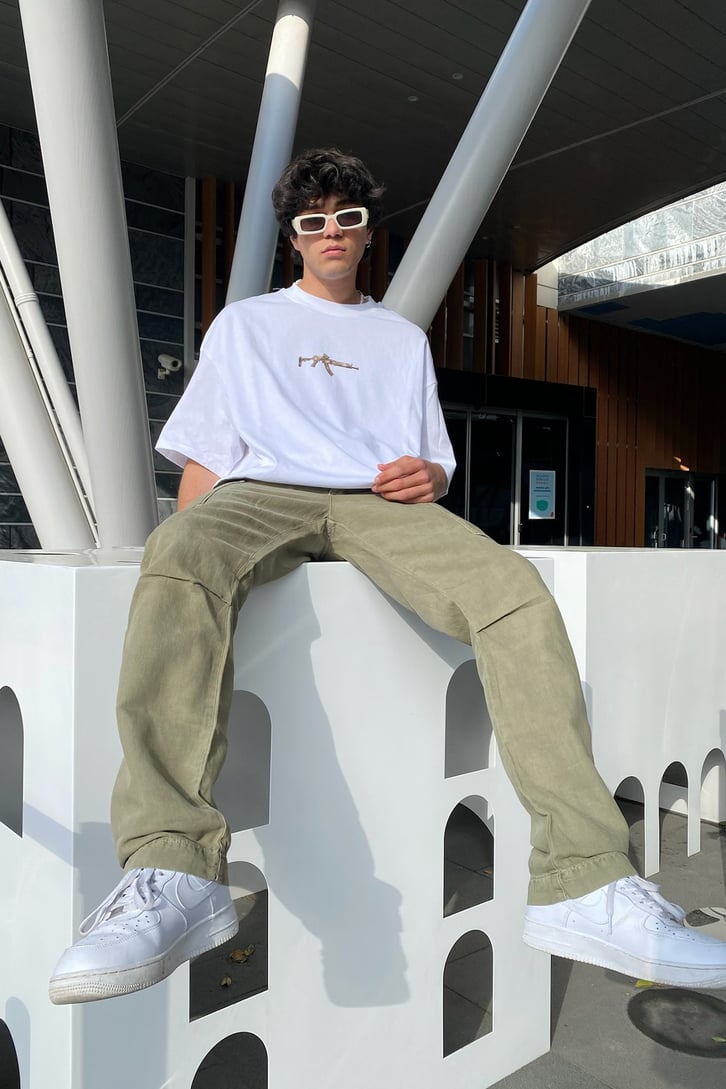 Weapon Baskılı Oversize Tshirt