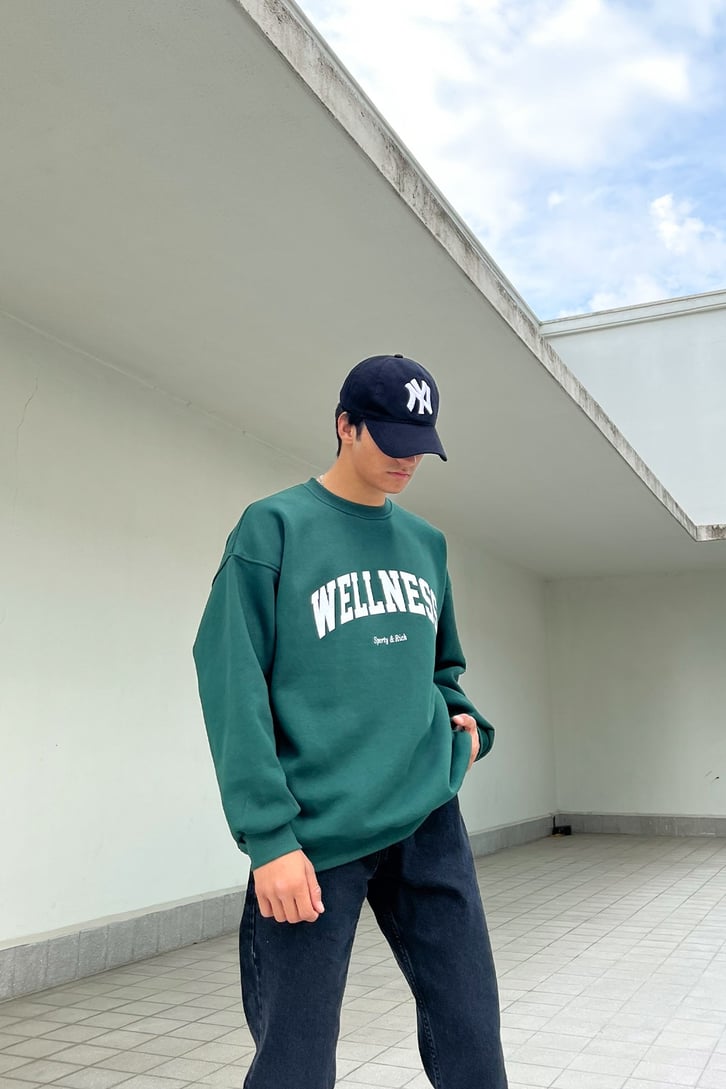 Wellness Baskılı Oversize Sweatshirt
