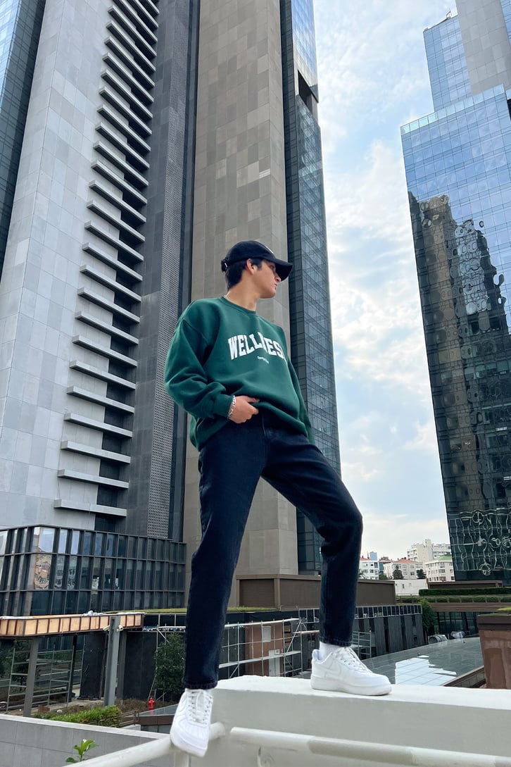 Wellness Baskılı Oversize Sweatshirt