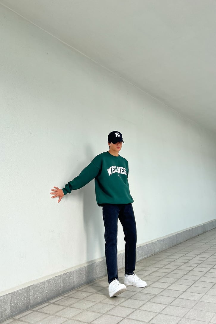 Wellness Baskılı Oversize Sweatshirt
