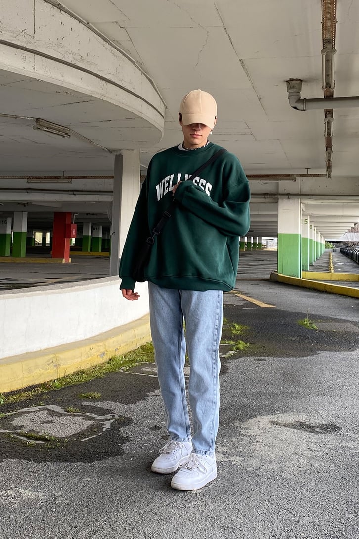Welness Yeşil Oversize Sweatshirt