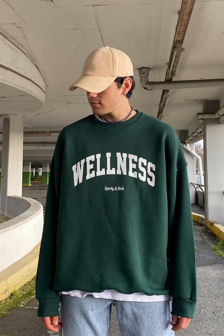 Welness Yeşil Oversize Sweatshirt