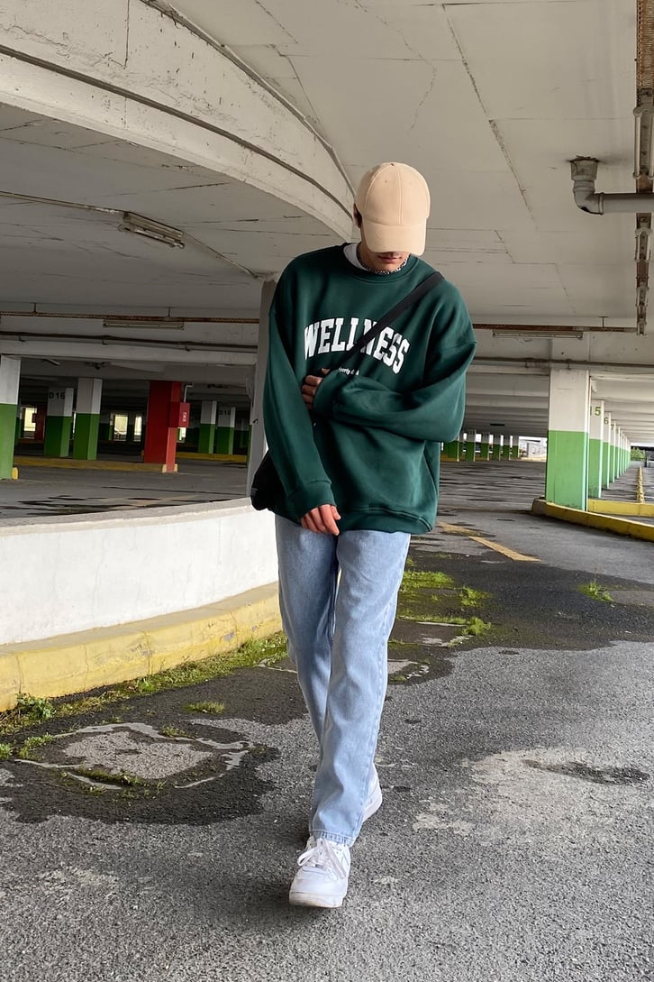 Welness Yeşil Oversize Sweatshirt