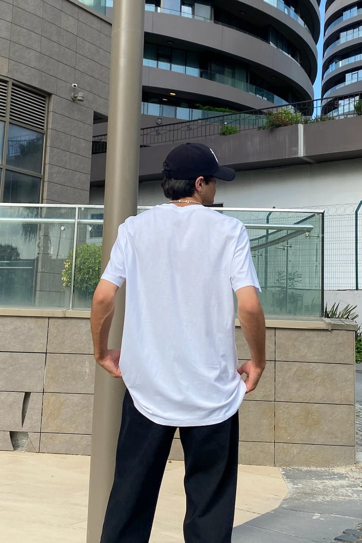 Whenever Connecting Baskılı Beyaz Oversize Tshirt
