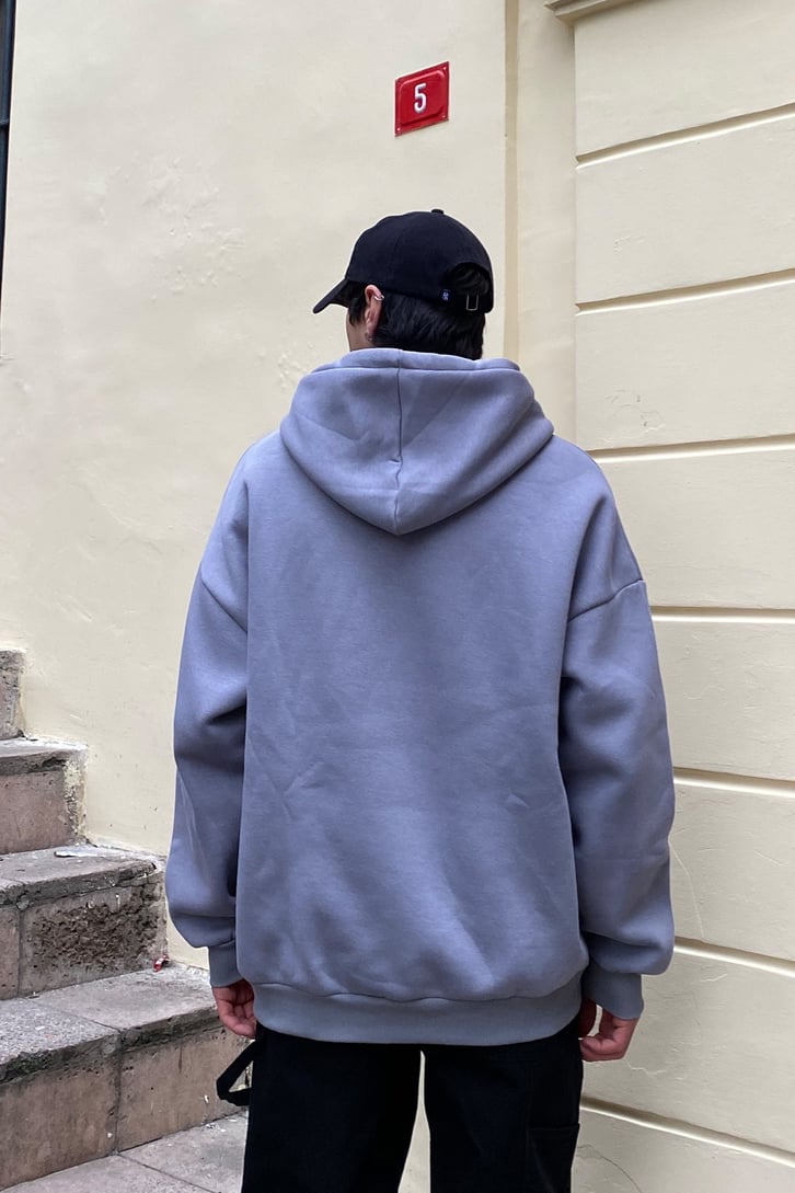 Whoopsedoo! Oversize Punchwork Premium Gri Hoodie