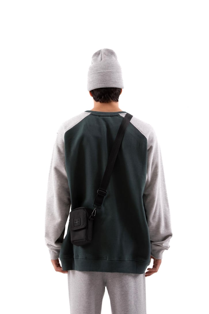 WM74 Nakışlı Yeşil Oversize Sweatshirt