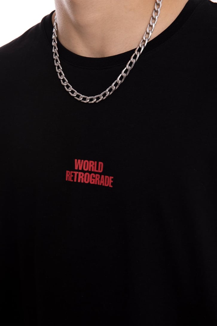 World Retrograde Baskılı Oversize Tshirt