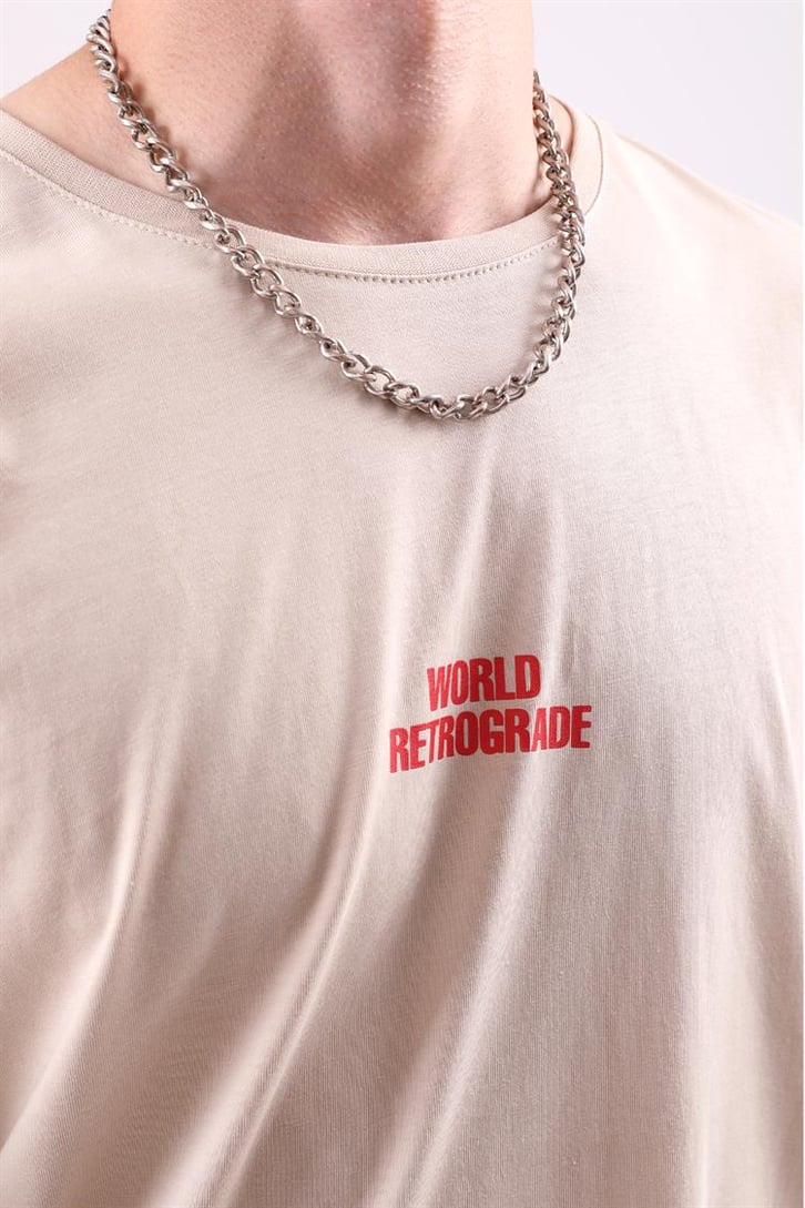 World Retrograde Baskılı Oversize Tshirt