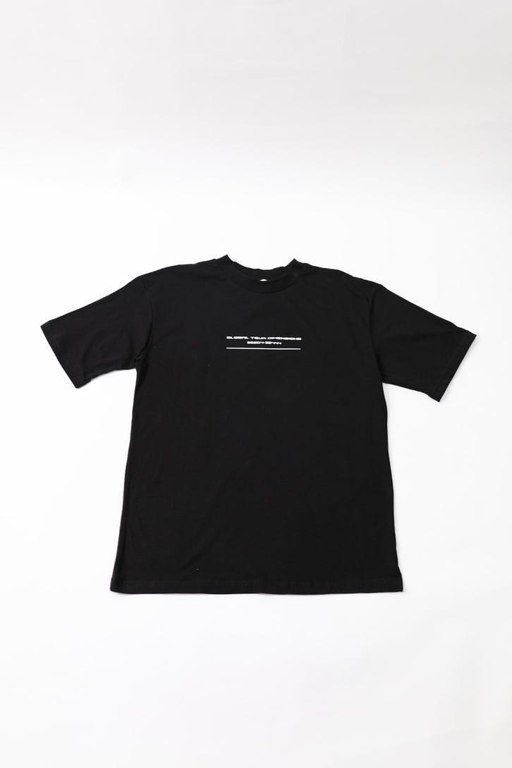 World Take Baskılı Siyah Oversize Tshirt