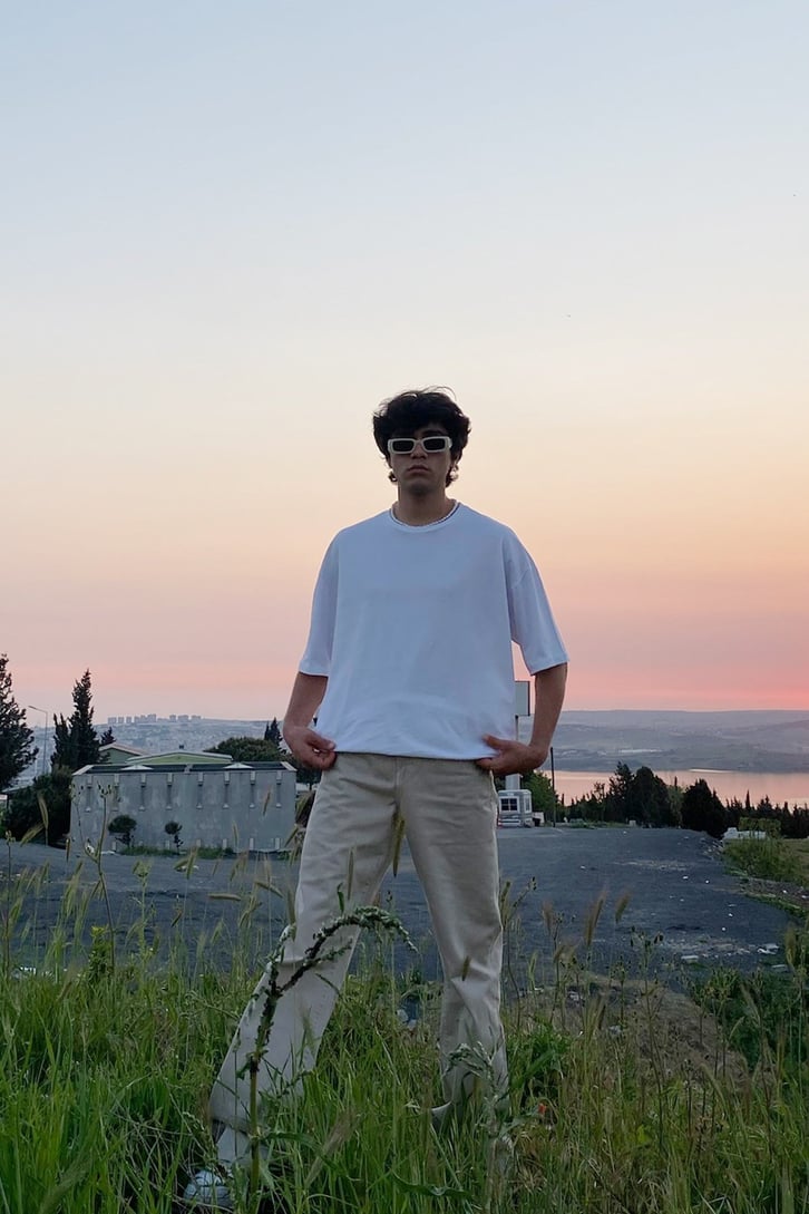World Wide Baskılı Beyaz Oversize Tshirt