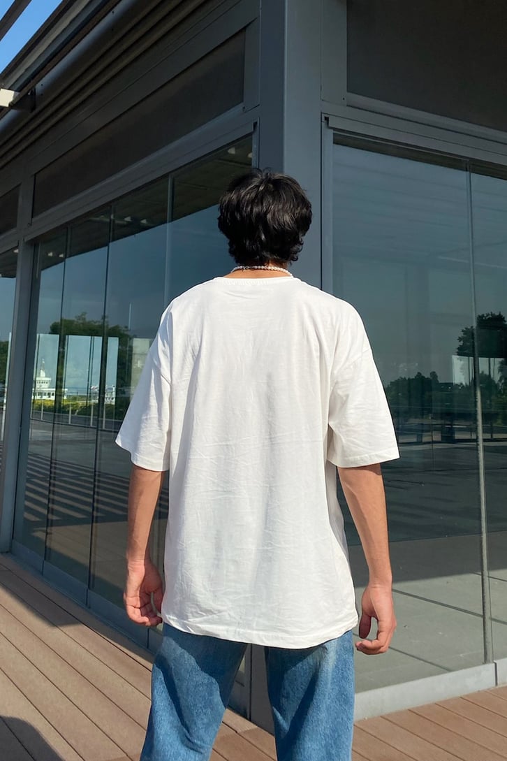 World Wide Baskılı Oversize Tshirt