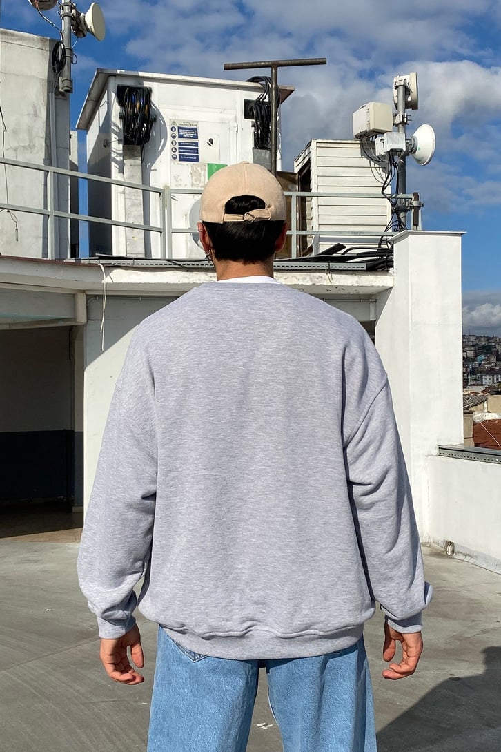 WORLD WIDE YAZI BASKILI OVERSIZE SWEATSHIRT