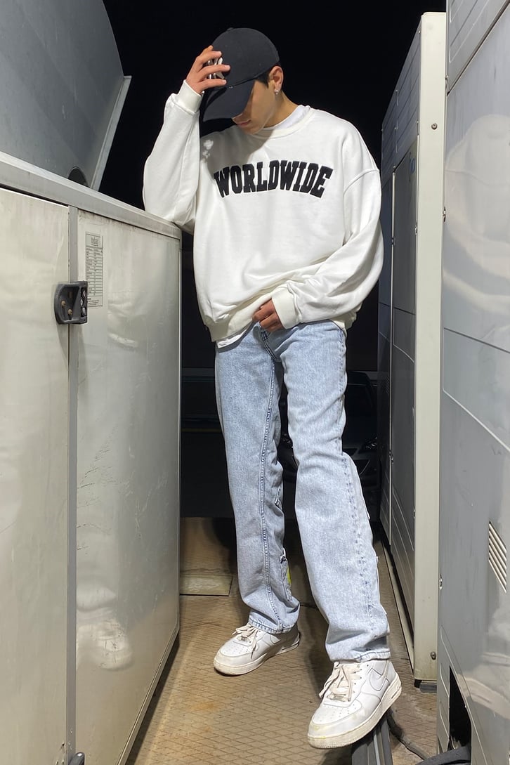 WORLD WIDE YAZI BASKILI OVERSIZE SWEATSHIRT
