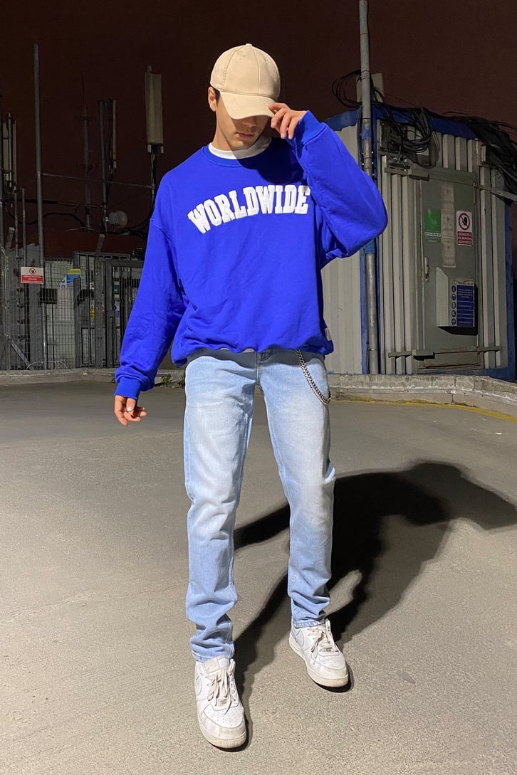 WORLD WIDE YAZI BASKILI OVERSIZE SWEATSHIRT