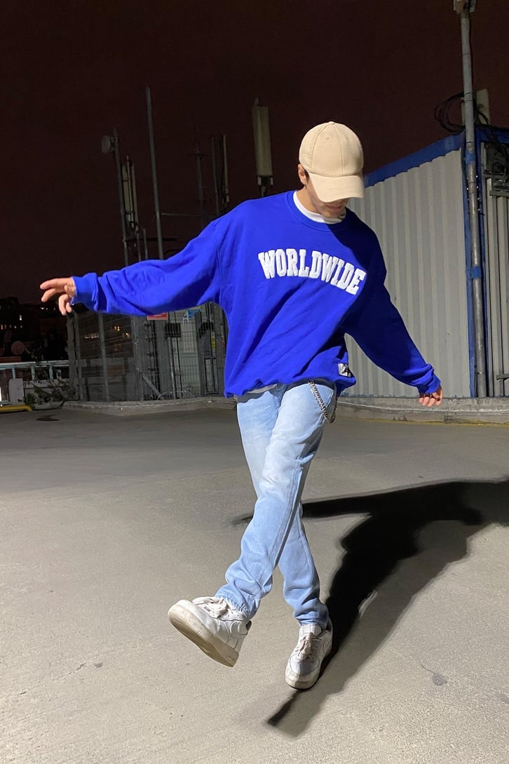 WORLD WIDE YAZI BASKILI OVERSIZE SWEATSHIRT