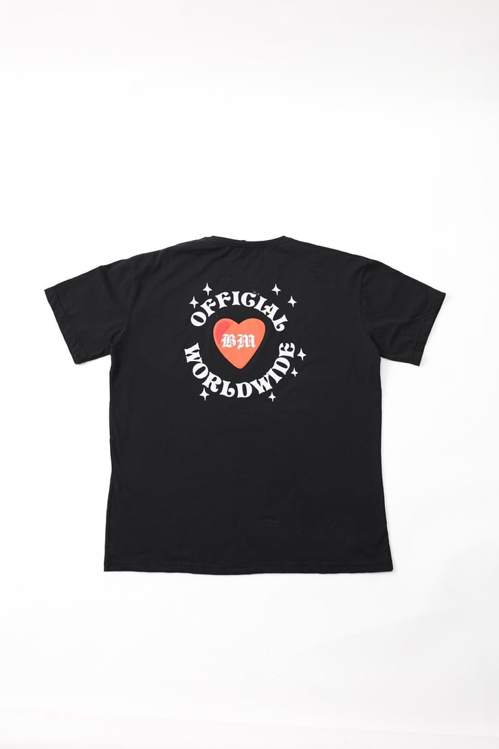 Worldwide Sırt Baskılı Siyah Oversize Tshirt