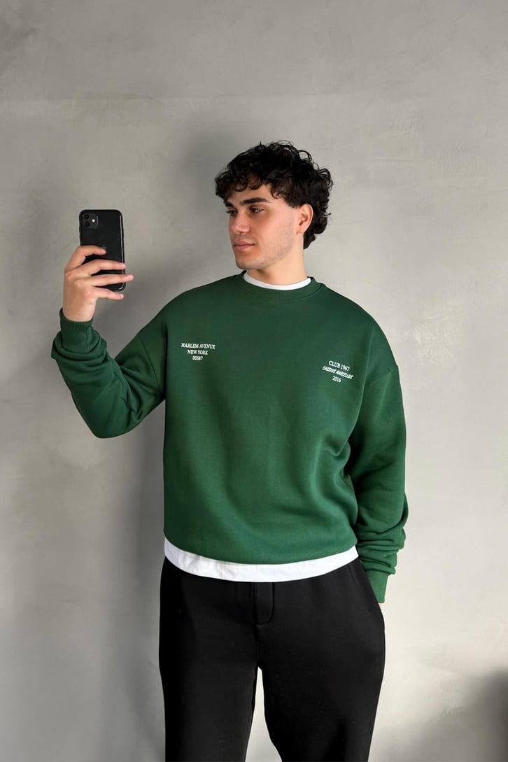 Writing Baskılı Bisiklet Yaka Sweatshirt