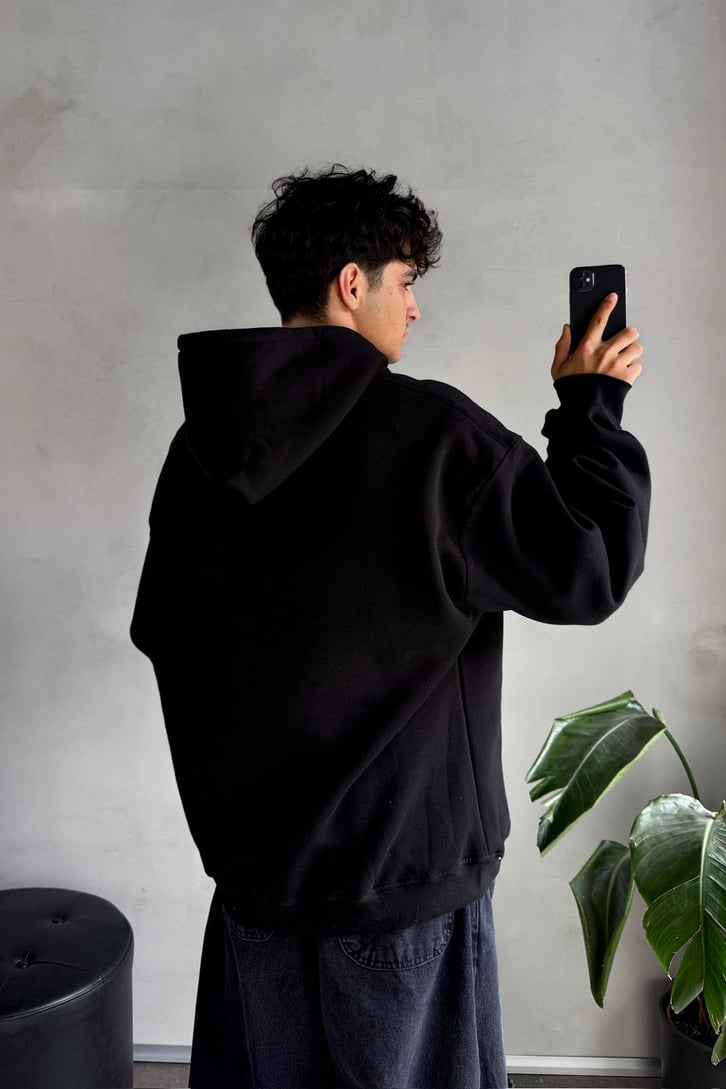 Writing Baskılı Oversize Hoodie