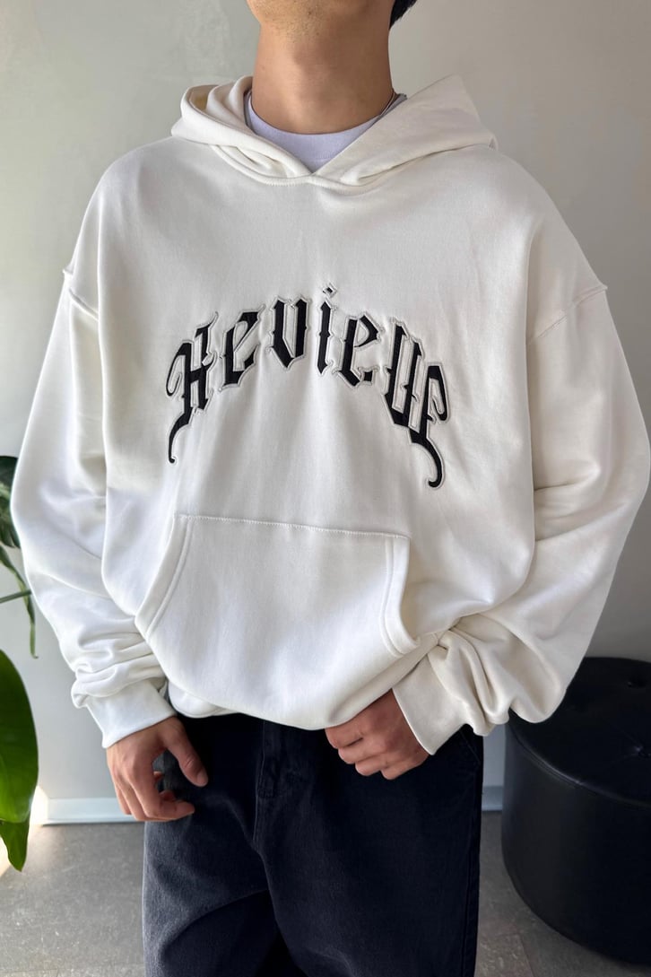 Writing Nakışlı Oversize Hoodie