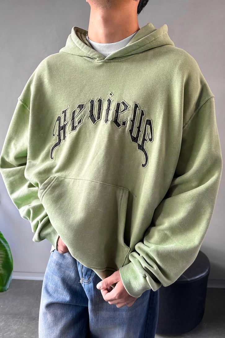 Writing Nakışlı Oversize Hoodie