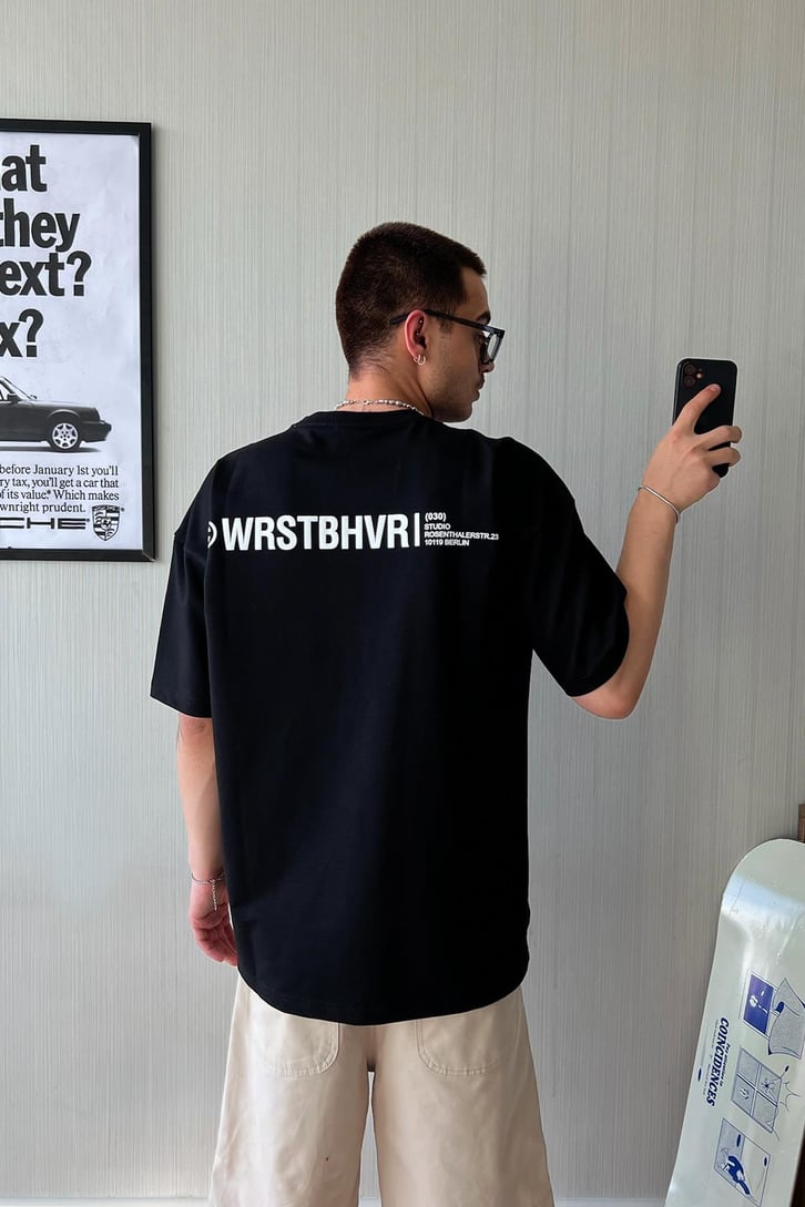 WRST Baskılı Oversize Tişört