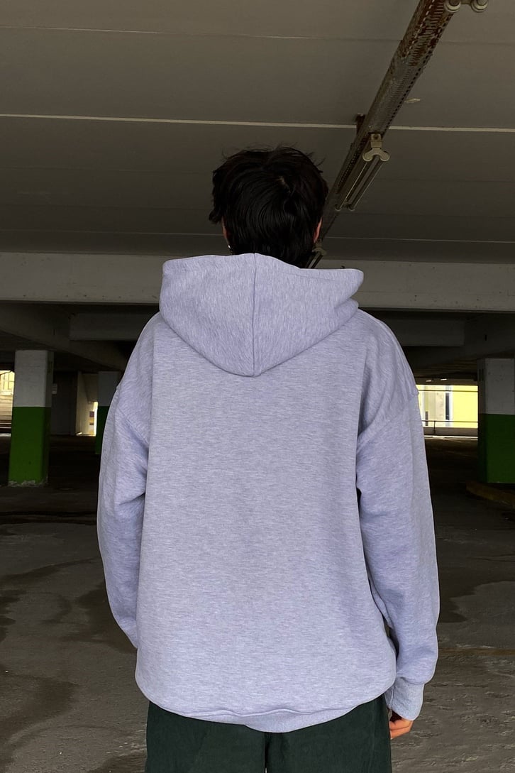 WRST Studio Oversize Printed Gri Hoodie