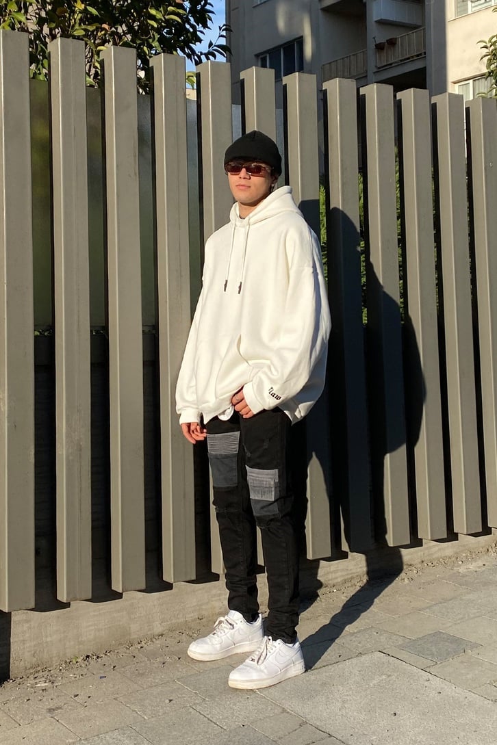 Yama Detay Siyah Skinny Fit Jean