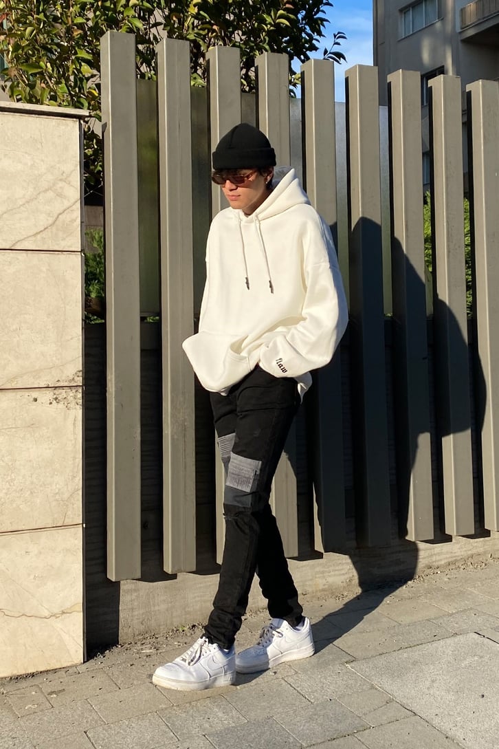 Yama Detay Siyah Skinny Fit Jean