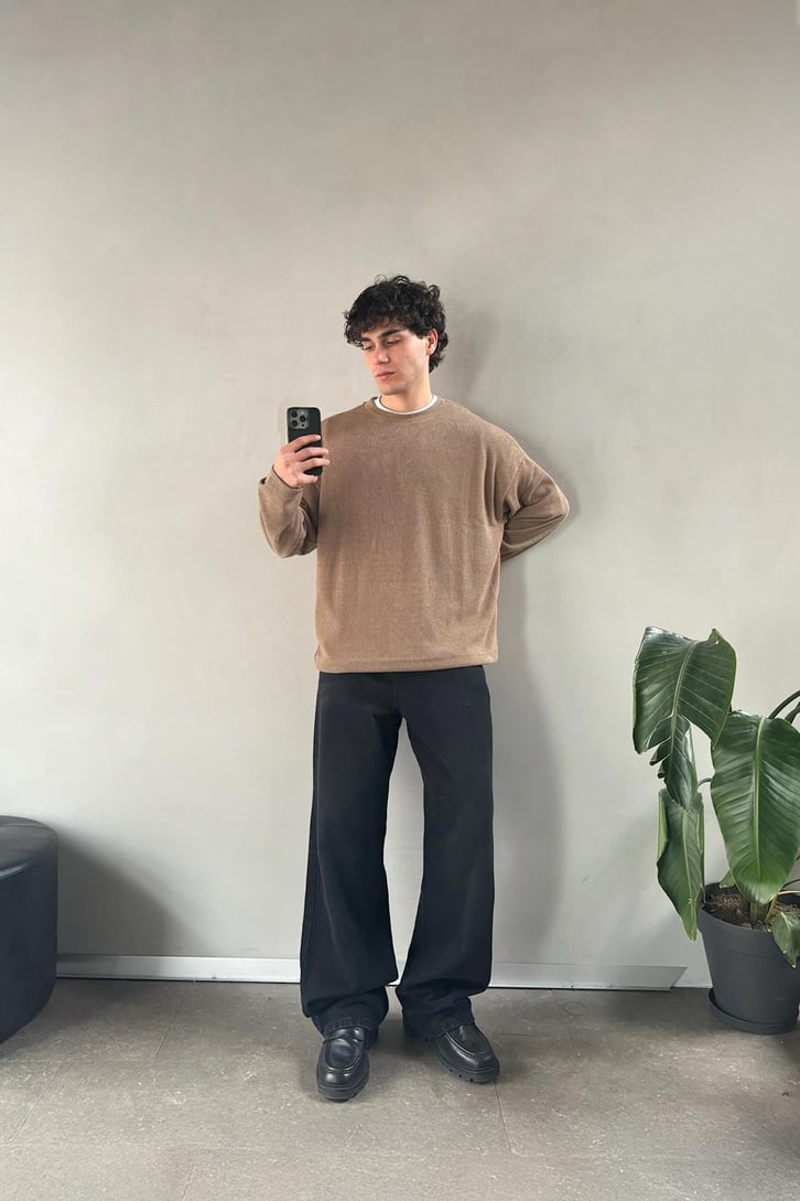Yan Yırtmaçlı Basic Sweatshirt