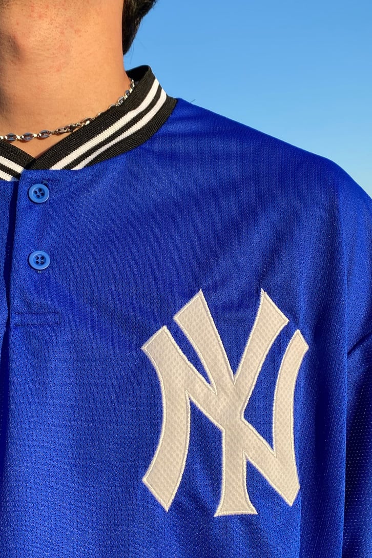 Yankees Polo Yaka Lacivert Oversize Forma