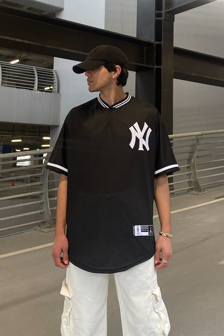 Yankees Polo Yaka Sarı Oversize Forma