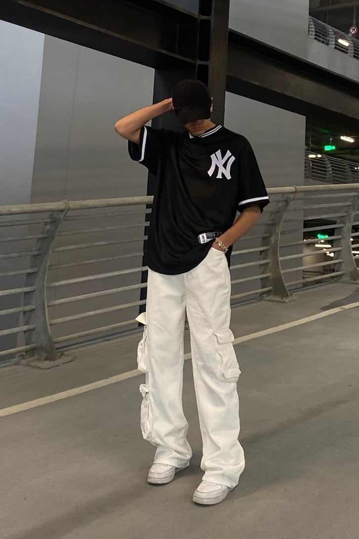 Yankees Polo Yaka Sarı Oversize Forma