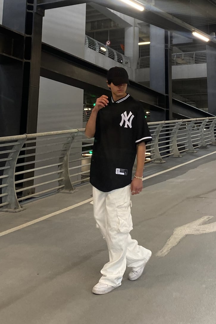 Yankees Polo Yaka Siyah Oversize Forma