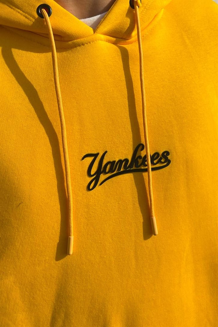 Yankess Baskılı Sarı İçi Pamuklu Oversize Hoodie