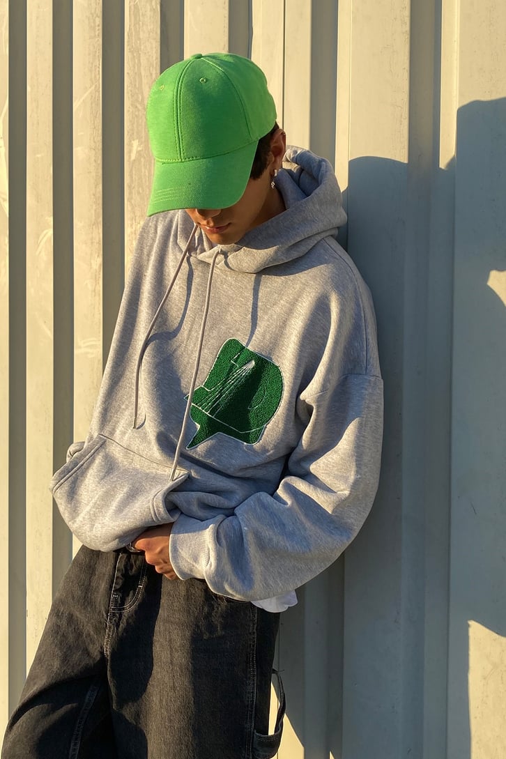 YEŞİL BASKILI HOODIE